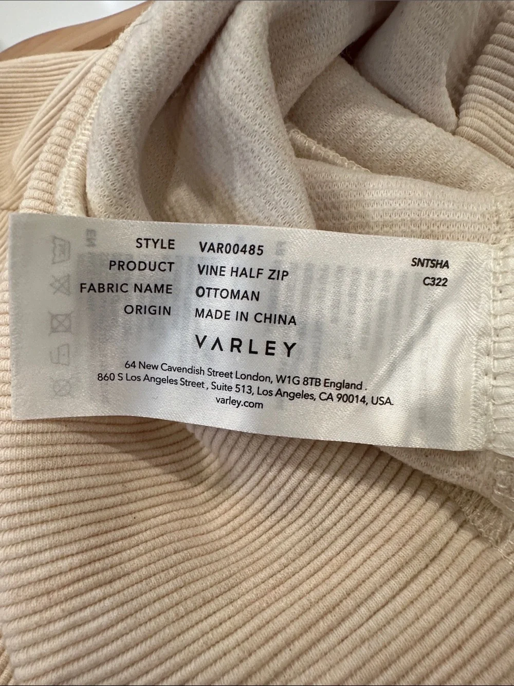Varley Vine Cream Half-Zip Funnel Neck Pullover - Picture 5 of 6